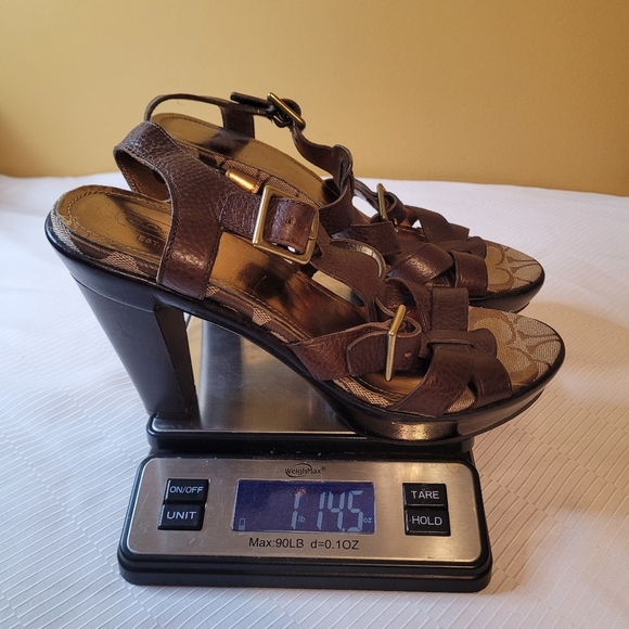 Coach Signature Print Jaime Platform Heels sz 10 - Picture 2 of 12